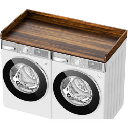Washer Dryer Countertop, 27.5" D x 54" W Washer and Dryer Topper Covers with Edge Rails, Wood Laundry Room Countertop Shelves for Laundry Room Organization and Storage (Brown)