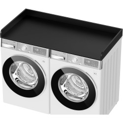 Washer Dryer Countertop, 27.5" D x 54" W Washer and Dryer Topper Covers with Edge Rails, Wood Laundry Room Countertop Shelves for Laundry Room Organization and Storage (Black)