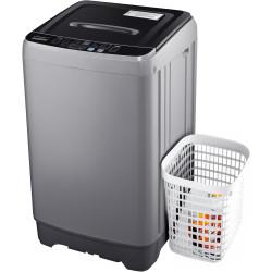 Portable Washing Machines 17.8LBS Full Automatic Clothes Washer and Spinner Combo with 10 Programs and 8 Water Levels, Compact Laundry Wash Spin Dryer for Apartment RV Dorm Home, Grey