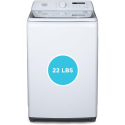 BLACK+DECKER 4.1 Cu. Ft. Top Loading Washing Machine with Agitator, Full Size Washing Machine with Glass Lid and Stainless Steel Tub, Machine with LED Display, 10 Wash Cycles, 120V, BTLW41MW, White