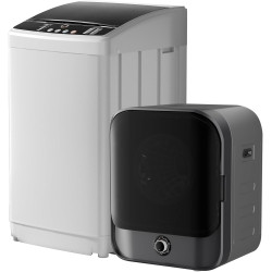 TABU Compact Washer and Dryer Combo Set,20LBS Full-Automatic Washing Machine with 10 Washing Programs & 2.6 Cu.Ft Compact Dryer with Stainless Steel Inner Tub,Grey