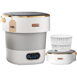 Portable Washing Machine,Mini Washer 16L Upgraded With Spin Basket,Small Clothes Folding Washing Machine Of Underwear, Baby And Small Clothes,Suitable For Home Apartments Dormitories, Hotels Ash Gray