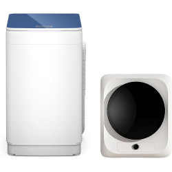 Zynkez 18Lbs Washer and 10Lbs Dryer Combo, Full Automatic Portable Laundry Set with 7 Wash Programs, 5 Dry Modes, Stainless Steel Tub, Compact for Apartments, Dorms, RVs