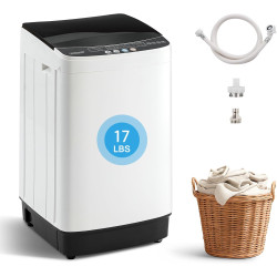 Portable Washing Machine, 17LBS Full Automatic Washer and Spinner, 10 Programs with Child Lock & Energy-Saving, Compact Laundry Wash Spin Dryer for Apartment RV Dorm Home