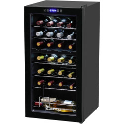 Winado 28-Bottle Dual Zone Compressor Wine Cooler, Freestanding Compact Mini Wine Fridge with Adjustable Temperature, Digital Control & Removable Shelves for Wine Storage