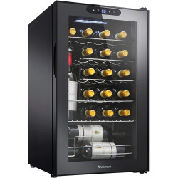 Wine Enthusiast 24-Bottle Compressor Wine Cooler with Upright Bottle Storage - Freestanding Wine Refrigerator with Digital Touchscreen and LED Temperature Display