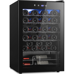 Antarctic Star Wine Fridge, Freestanding Wine Cooler Refrigerator with Adjust Temperature（32°F- 61°F）, 4.5 Cu.Ft Mini Fridge for home/bar/office, Black