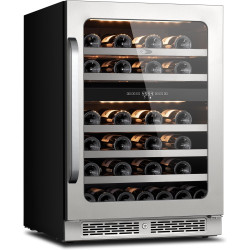 Whynter 46 Bottle Wine Cooler Refrigerator, 24 Inch Wine Fridge Dual Zone, 40-65°F Wine Refrigerator, 3 LED Wine Cellar Glass Door, Built-in or Freestanding for Home Bar Kitchen Office(5.65 cu.ft)