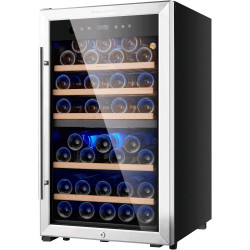 Wine Fridge,52-bottle Wine Cooler Refrigerators Freestanding Wine Refrigerator,(Bordeaux 750ml) Dual Zone Compressor Wine Chiller