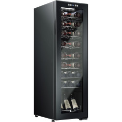 KingChii 27 Bottle Wine Cooler Refrigerator Freestanding Wine Fridge - Intelligent Digital Control, Low Noise Professional Compressor, Tempered Glass for Home, Office, or Kitchen