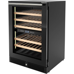 24 Inch Dual Zone Wine Refrigerator, 51 Bottles Under Counter Built-In or Freestanding Wine Cellar, Wine Cooler with Quiet Compressor Cooling and Reversible Glass Door, Fits Large Bottle