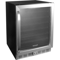 Frigidaire, 24" Wide 5.1 Cu Ft Capacity, Built-in Under Counter Beverage Fridge, Glass Front