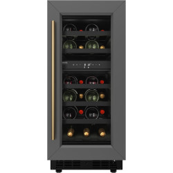 KoolMore Reserve 15 in. Under-Counter Panel Ready Dual Zone Built-in Wine Cooler with Black Shelves and 23 Bottle Capacity in Black (KM-CW28DZ-BPR)