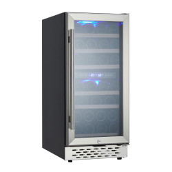 Mini Wine Refrigerator Cooler - 28 Bottles Dual Temp Control Wine Fridge, Perfect Small Freestanding Wine Cooler & Built-in Wine Cellar Touch Control for All Wine & Beer Lovers