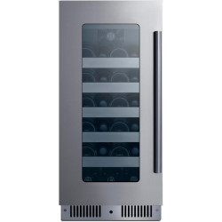 Summit 15” Wine Cellar, Built in Wine Refrigerator, 20 Bottle Capacity, Single Zone Wine Cellar, Stainless Steel & Glass- CL155WC1LHD (Left Handed Door Swing)