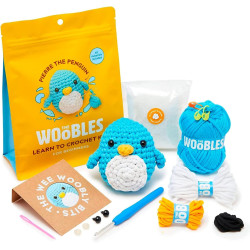 The Woobles Crochet Kit for Beginners - Easy Arts and Crafts Knitting & Crochet Animals Kit As Seen On Shark Tank - Pierre The Penguin