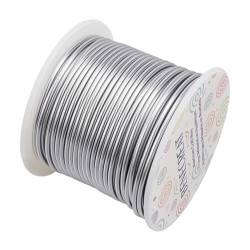BENECREAT 12 17 18 Guage Aluminum Wire (12 Gauge,100FT) Anodized Jewelry Craft Making Beading Floral Colored Aluminum Craft Wire - Silver