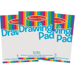 Melissa & Doug Drawing Paper, Sketch Pad, 3-Pack Bundle for Coloring, Writing or Painting (9 x 12 inches) - 50 Sheets Each, Kids Drawing Pad & Art Supplies for Kids Ages 3+ - FSC Certified