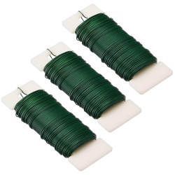 Hapeper 22 Gauge Floral Flexible Paddle Wire for Christmas Wreath Tree, Flower Arrangements, 3 Pack 114 Yards (Green)