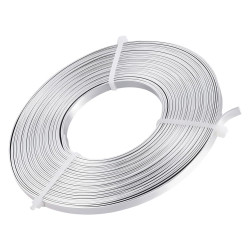 BENECREAT 32 Feet 5mm Wide Flat Jewelry Craft Wire 18 Gauge Aluminum Wire for Bezel, Sculpting, Armature, Jewelry Making - Silver Color