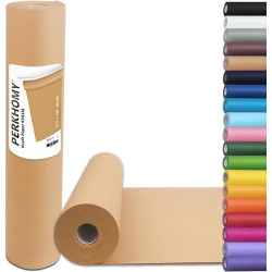 PerkHomy Brown Kraft Paper Roll 17.5" x 1,200" (100') for Gift Wrapping Bulletin Board Craft Art Bouquet Flower Packing Moving Shipping Floor Covering Table 70GSM 50LB (Brown, 17.5" x 100')