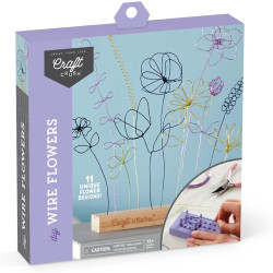 Craft Crush Wire Flowers - Create Unique Craft Wire Flower Designs with Easy to Use Tool and Guide with Display Stand - for Teens and Adults Ages 12, 13, 14, 15 and Up