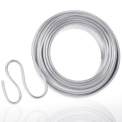 Aluminum Wire, Anezus 9 Gauge Bendable Metal Armature Aluminum Craft Wire for Wreath Making Beading Floral (Silver, 3 mm Thickness)