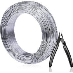 Anezus 18 Gauge 328 FT Bendable Aluminum Sculpting Wire - 1mm, Silver