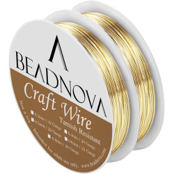 BEADNOVA Bare Copper Wire Tarnish Resistant Jewelry Making Wire (Gold Plated, 22 Gauge)