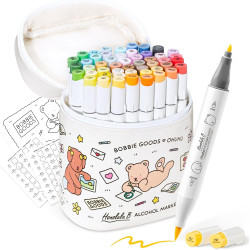 Ohuhu & Bobbie Goods Alcohol Markers, Co-branded 48-color Brush & Fine Alcohol Markers for Adult Artist Beginner Coloring Drawing Sketching Illustration, Honolulu B