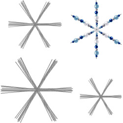 Hotop Christmas Snowflake Wire Metal Snowflake Xmas Bead Wire for DIY Jewelry Ribbon Charms Party Winter Decorations Craft Making Supplies(24 Pcs,3.7/4.5/6 Inch)