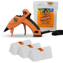 Gorilla Mini Hot Glue Gun Kit (Pack of 1 Mini Hot Glue Gun and 75 Sticks) - Dual Temp, Precision Nozzle, and Easy Squeeze Trigger