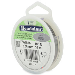 Beadalon 7 Strand Stainless Steel Bead Stringing Wire, 0.015 in / 0.38 mm, Bright, 100 ft / 31 m