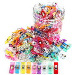 Sewing Clips, 100 Pcs with Plastic Box, Premium Quilting Clips for Supplies Crafting Tools, Assorted Colors Plastic Clips for Crafts,Sew Clip,Sew Clips,Sewing Notions