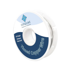 FERQUEN 20 Gauge Tinned Copper Wire for Stained Glass Project, Crafts, and Jewelry Making, 150Feet, 0.22LB