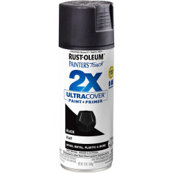 Rust-Oleum 334020 Painter's Touch 2X Ultra Cover Spray Paint, 12 oz, Flat Black