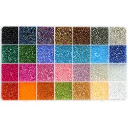 Ybxjges 24000Pcs 2mm Glass Seed Beads Kit, with 28 Colors Small Beads Kit for Girls,Women and Adults,Bracelets, Necklaces,Earring,Jewelry Making Supplies