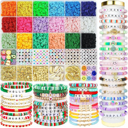 OHOME Stocking Stuffers - 5300 Clay Beads Bracelet Making Kit,Arts and Crafts for Kids Ages 8-12,Christmas Gifts Crafts Games Toys for 3-10 Year Old Birthday,Christmas Gifts for Grandkids