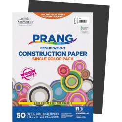 Prang (Formerly SunWorks) Construction Paper, Black, 9" x 12", 50 Sheets