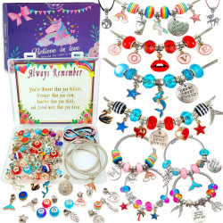 Charm Bracelet/Jewelry Making Kits for Kids Girls,Unicorn Birthday Gifts,Arts Crafts Toys for 5 6 7 8 9 12 Years Old Girls