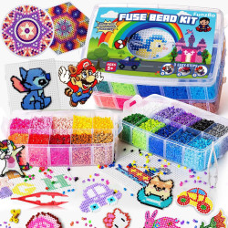 FUNZBO 23000 5mm Fuse Beads Kit - 22 Colors | 106 Patterns, Christmas Home School Arts and Crafts Supplies for Kids, Toys Set, Art Decorations for Room, Christmas Gifts for Girls and Boys Age 5+