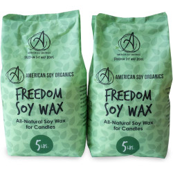American Soy Organics Freedom Soy Wax Beads for Candle Making - Natural Candle Making Supplies - Paraffin-Free, Beeswax-Free Candle Wax for Container Candles, Tealights and Wax Melts, 10 lbs