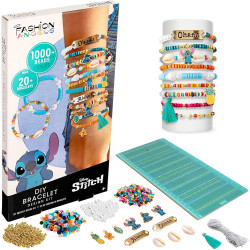 Fashion Angels Disney Stitch DIY Bracelet Making Kit, Includes 1,000+ Shell Beads, Tassels, & More, Lilo & Stitch Collectable Jewelry for Kids, Teen Girls & Boys
