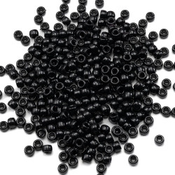 Gxueshan 1000 Pcs Acrylic Black Pony Beads 6x9mm Large Hole Pen Hair Kandi Beads Bulk for Friendship Bracelet Necklace Jewelry Making Earring Braiding Kit