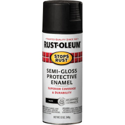 Rust-Oleum 7798830 Stops Rust Spray Paint, 12 oz, Semi-Gloss Black