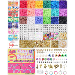 LovelyMoon Clay Beads Bracelet Making Kit 18 Colors 5000pcs Friendship Jewelry for DIY Crafts Gifts Toys for Kids