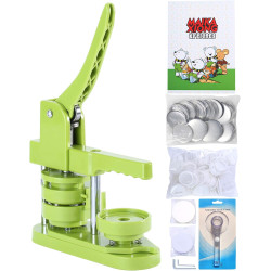 Button Maker Machine 58mm - (3rd Gen) Installation-Free 58mm(2.25in) DIY Pin Badge Button Maker Press Machine Badge Punch Press with Free 100pcs Button Parts&Pictures&Circle Cutter&Magic Book