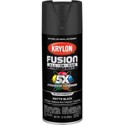 Krylon Fusion All-In-One Adhesive Spray Paint for Indoor/Outdoor Use, 12 oz, Black