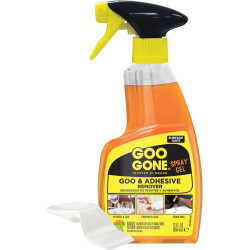Goo Gone Adhesive Remover Spray Gel – Safe Glue and Sticker Remover for Labels, Tape Residue, Grease, Tar, Gum, Crayons, Candle Wax, Tree Sap, & Makeup on Hard Surfaces, Carpets, and Fabrics, 12 oz