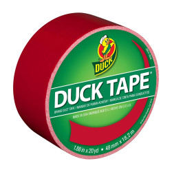 Duck Brand 1265014 Color Duct Tape, Red, 1.88 Inches x 20 Yards, Single Roll